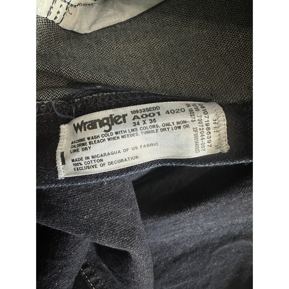 Wrangler Cowboy Cut Silver Edition Slim Fit Dark Denim Jean Men's 34x36 - Picture 7 of 9